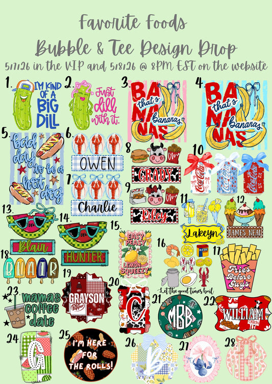 FAVORITE FOODS DESIGN DROP