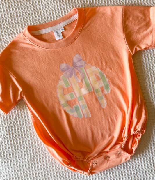 PASTELL CHECKERED MONOGRAM BUBBLE/TEE