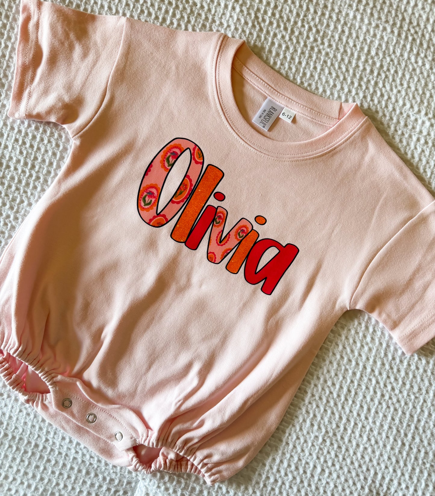 HOT PINK FLORAL NAME BUBBLE/TEE
